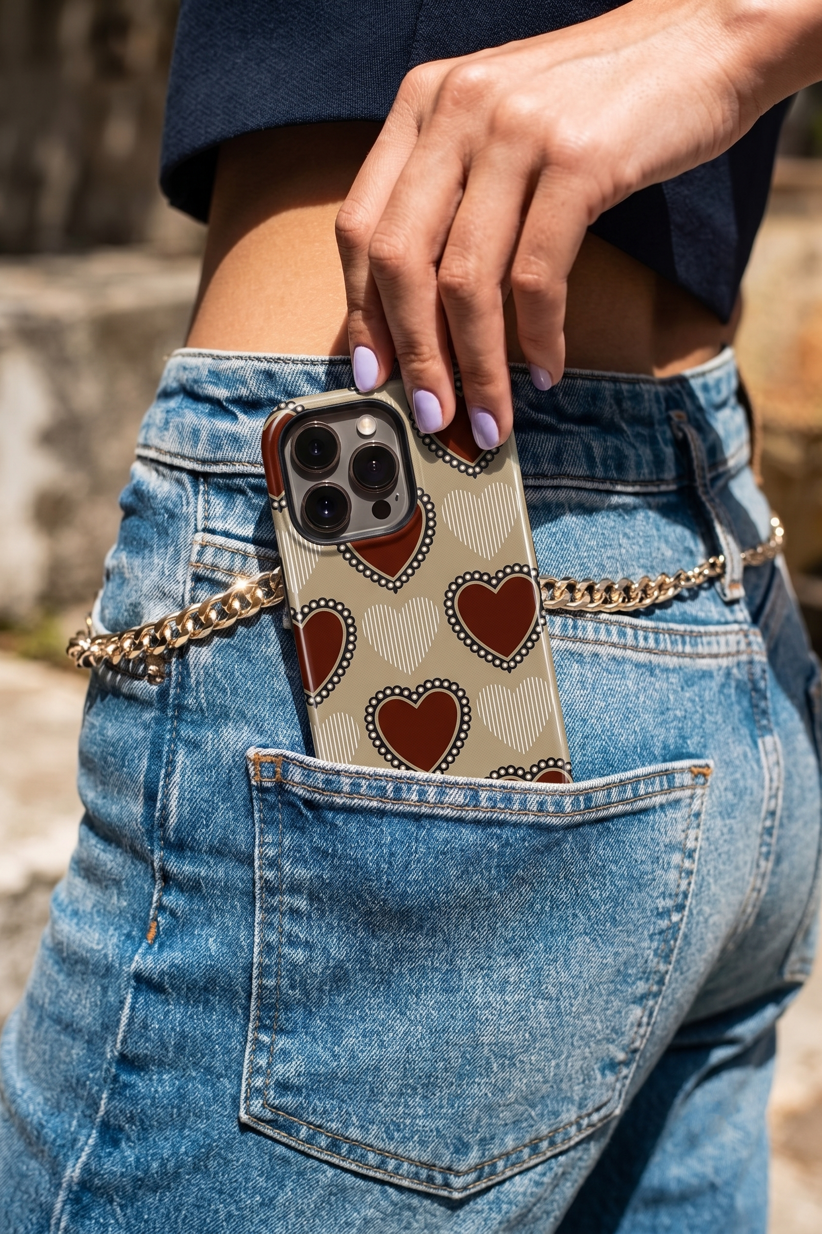 Cloud Skin Case for iPhone 14 to 17 Series| Heartloom Print | Premium 3D Hard Shell Cover 1219 Avenue