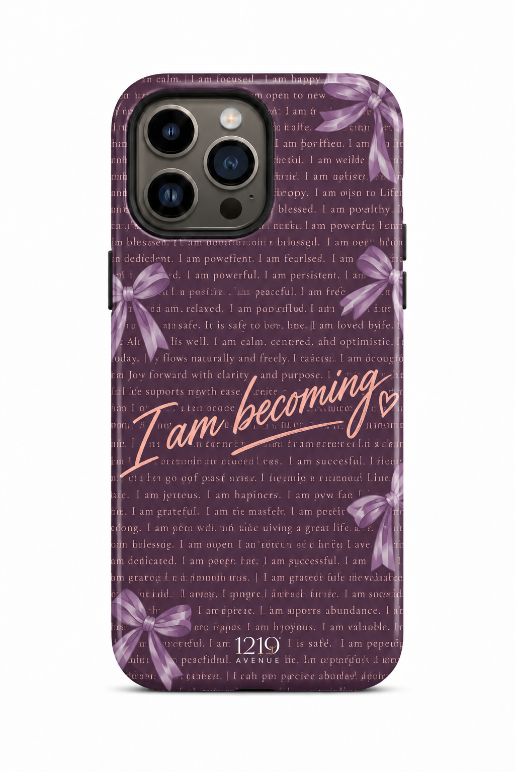 Cloud Skin Case for iPhone 14 to 17 Series|  I Am Becoming Print | Premium 3D Hard Shell Cover 1219 Avenue