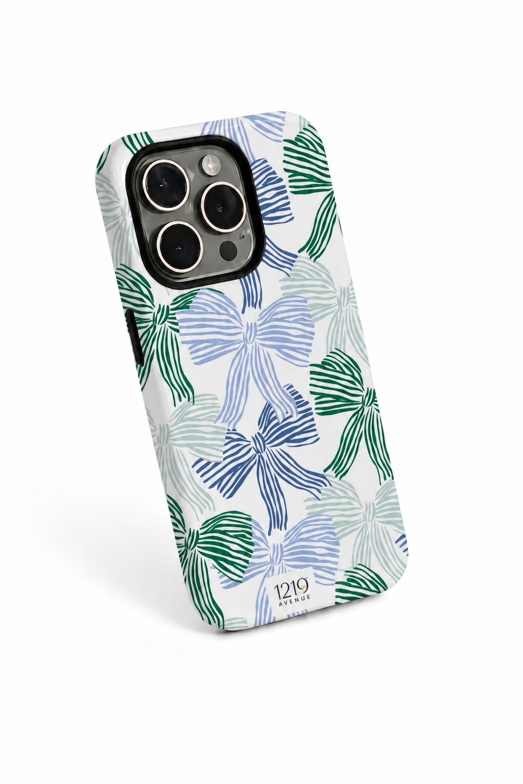 Cloud Skin Case for iPhone 14 to 17 Series|  Misty Ribbon Print | Premium 3D Hard Shell Cover 1219 Avenue