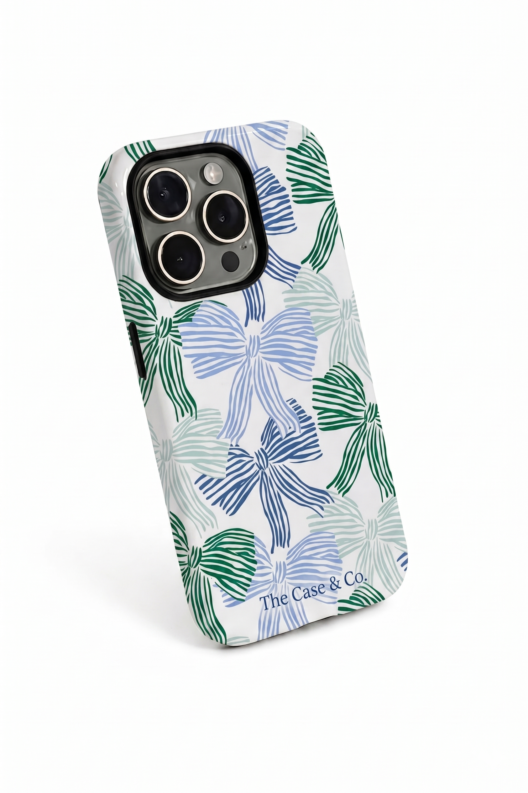 Cloud Skin Case for iPhone 14 to 17 Series|  Misty Ribbon Print | Premium 3D Hard Shell Cover 1219 Avenue