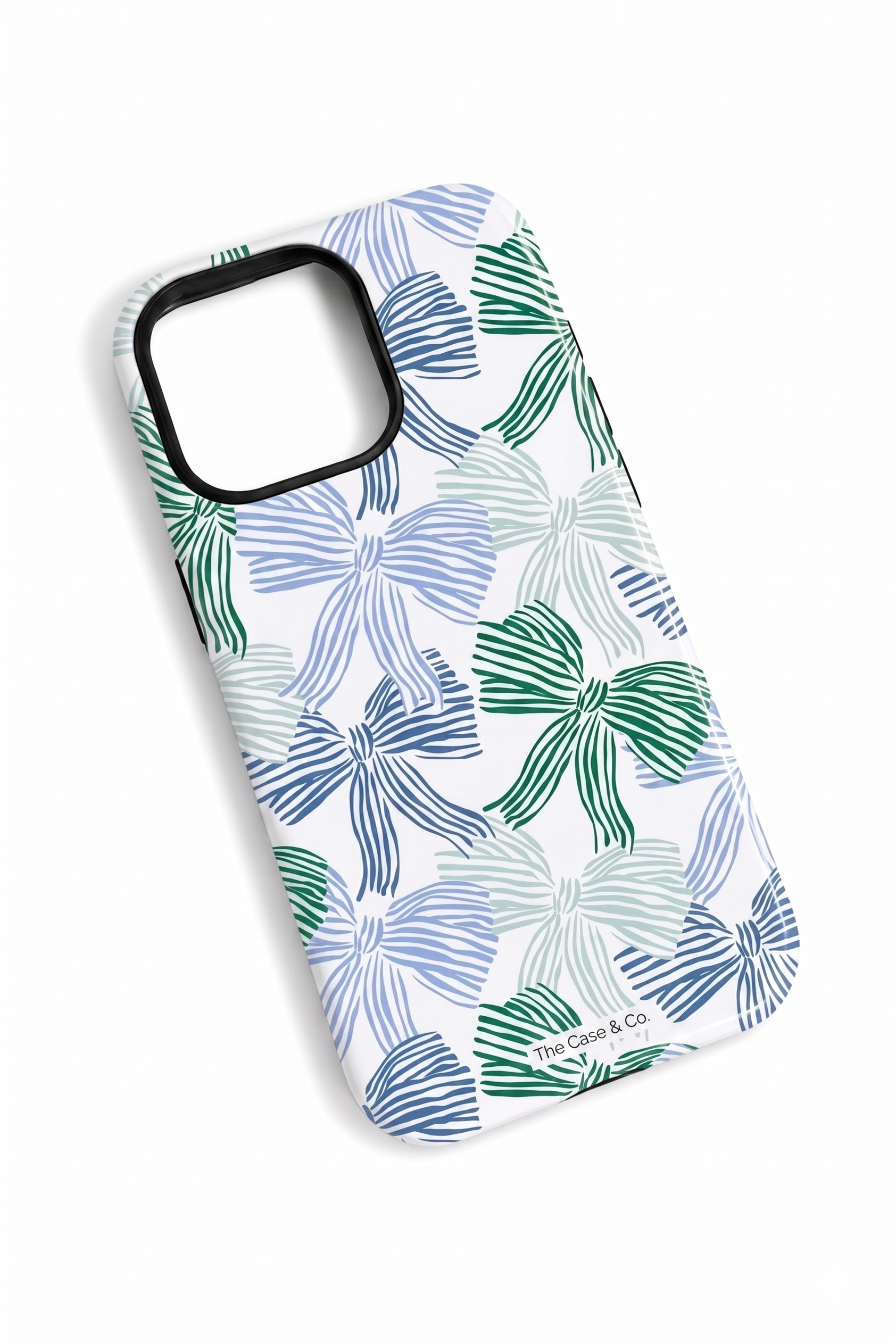 Cloud Skin Case for iPhone 14 to 17 Series|  Misty Ribbon Print | Premium 3D Hard Shell Cover 1219 Avenue