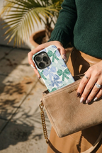 Cloud Skin Case for iPhone 14 to 17 Series|  Misty Ribbon Print | Premium 3D Hard Shell Cover 1219 Avenue