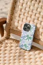 Cloud Skin Case for iPhone 14 to 17 Series|  Misty Ribbon Print | Premium 3D Hard Shell Cover 1219 Avenue