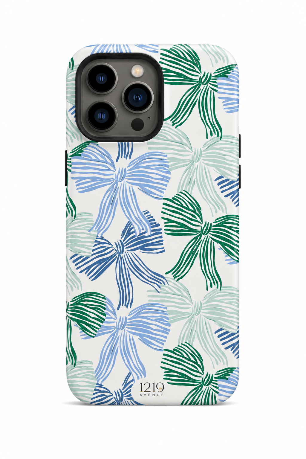 Cloud Skin Case for iPhone 14 to 17 Series|  Misty Ribbon Print | Premium 3D Hard Shell Cover 1219 Avenue
