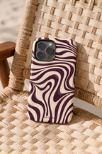 Cloud Skin Case for iPhone 14 to 17 Series|  Mocha Swirl Print | Premium 3D Hard Shell Cover 1219 Avenue