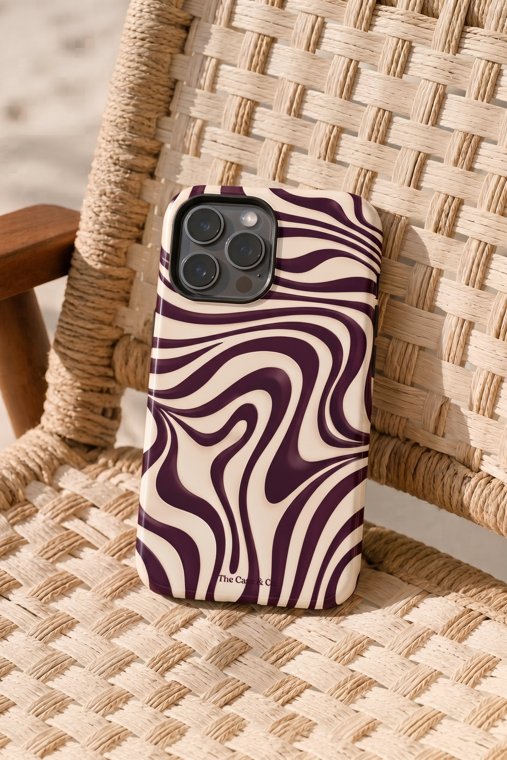 Cloud Skin Case for iPhone 14 to 17 Series|  Mocha Swirl Print | Premium 3D Hard Shell Cover 1219 Avenue