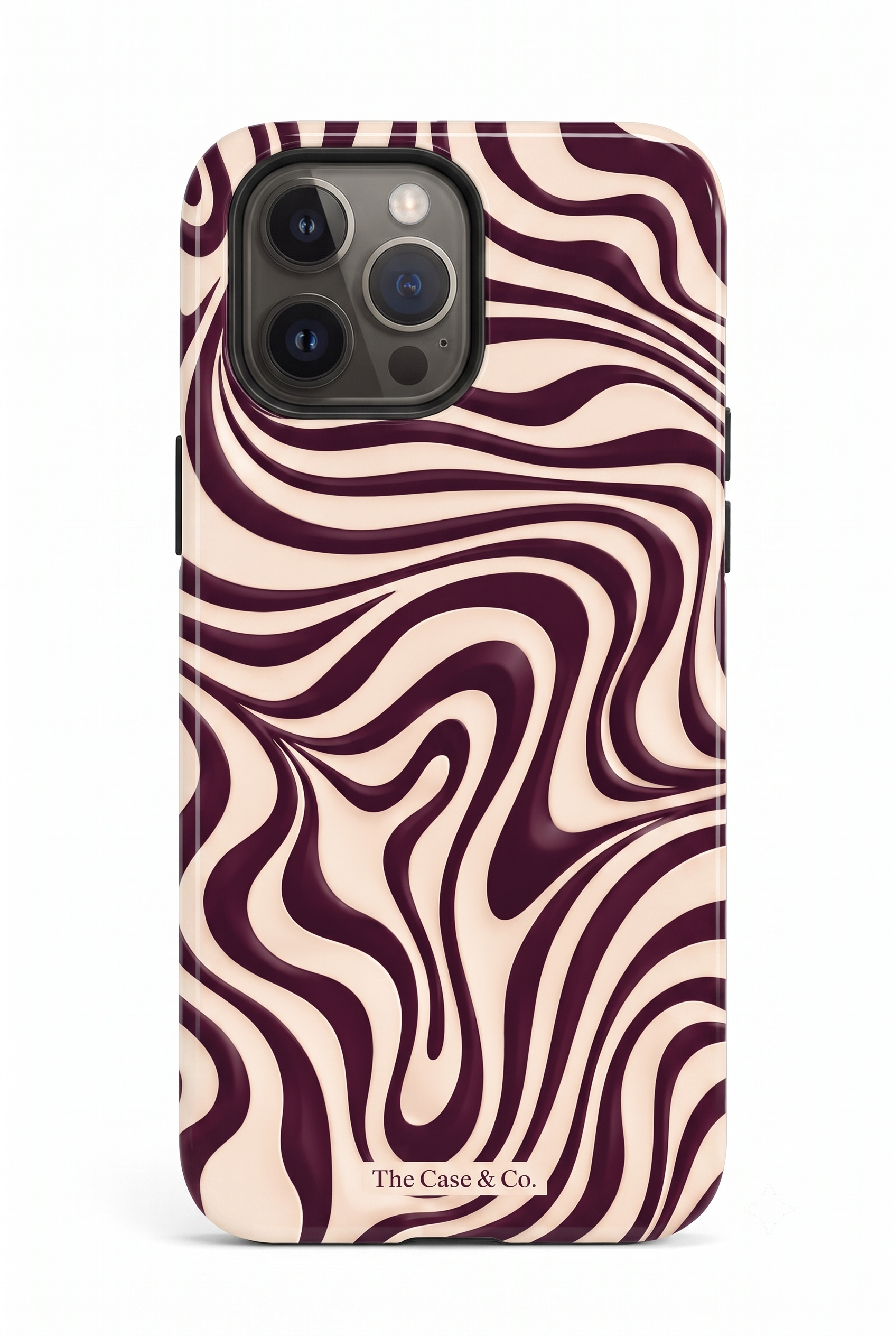 Cloud Skin Case for iPhone 14 to 17 Series|  Mocha Swirl Print | Premium 3D Hard Shell Cover 1219 Avenue