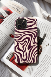 Cloud Skin Case for iPhone 14 to 17 Series|  Mocha Swirl Print | Premium 3D Hard Shell Cover 1219 Avenue