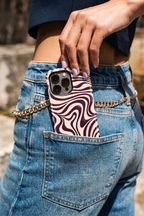 Cloud Skin Case for iPhone 14 to 17 Series|  Mocha Swirl Print | Premium 3D Hard Shell Cover 1219 Avenue