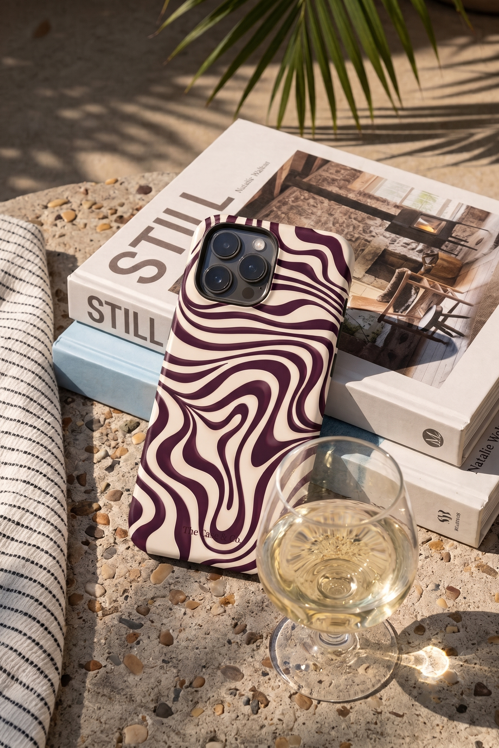 Cloud Skin Case for iPhone 14 to 17 Series|  Mocha Swirl Print | Premium 3D Hard Shell Cover 1219 Avenue