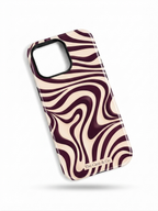 Cloud Skin Case for iPhone 14 to 17 Series|  Mocha Swirl Print | Premium 3D Hard Shell Cover 1219 Avenue