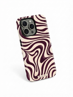 Cloud Skin Case for iPhone 14 to 17 Series|  Mocha Swirl Print | Premium 3D Hard Shell Cover 1219 Avenue
