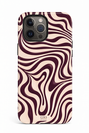 Cloud Skin Case for iPhone 14 to 17 Series|  Mocha Swirl Print | Premium 3D Hard Shell Cover 1219 Avenue