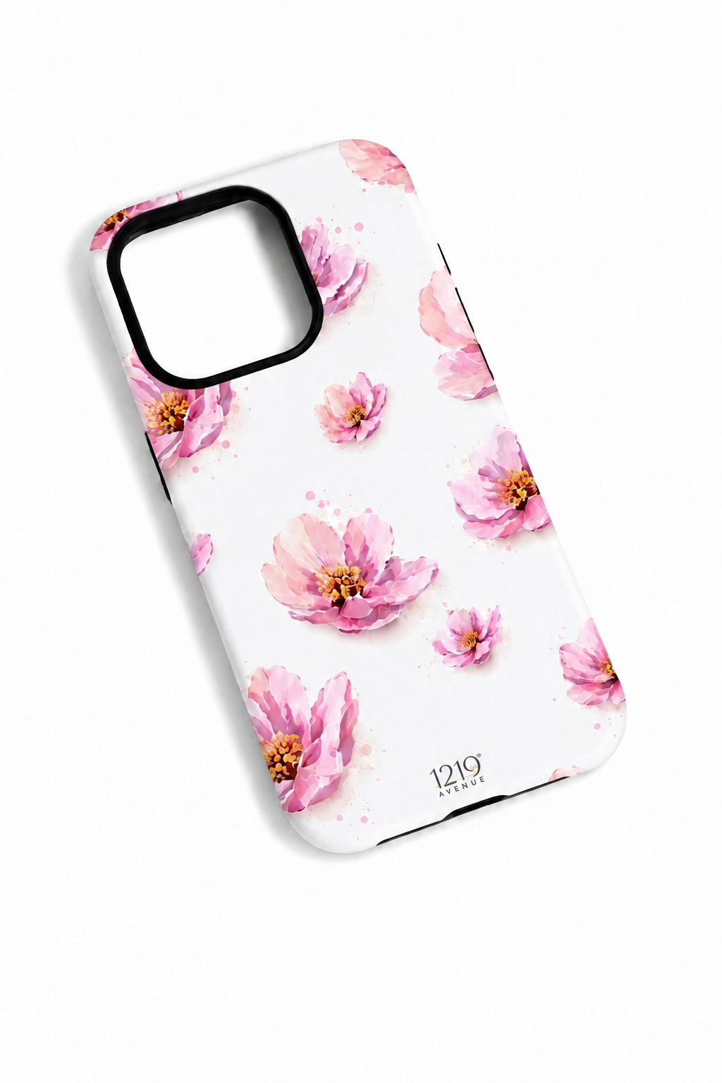 Cloud Skin Case for iPhone 14 to 17 Series| Peony Paradise Print | Premium 3D Hard Shell Cover 1219 Avenue