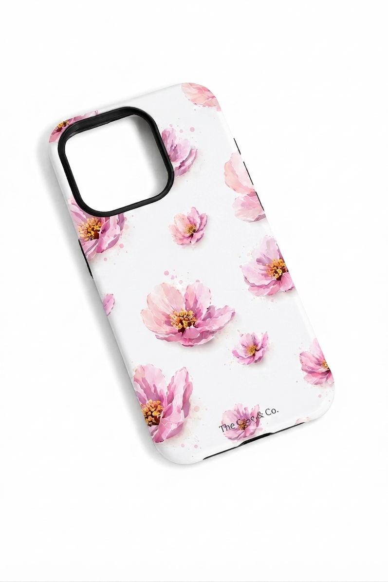 Cloud Skin Case for iPhone 14 to 17 Series| Peony Paradise Print | Premium 3D Hard Shell Cover 1219 Avenue