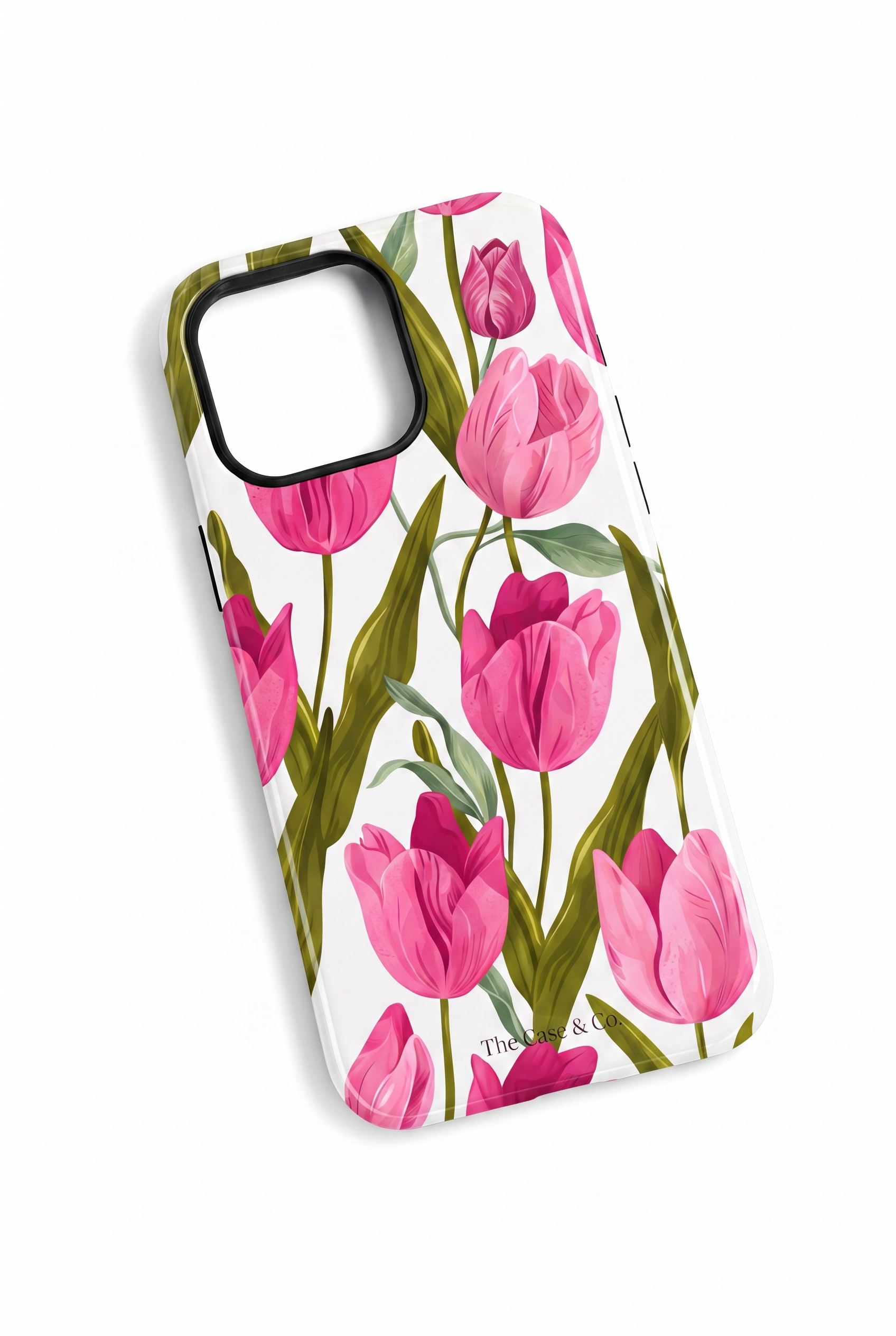 Cloud Skin Case for iPhone 14 to 17 Series| Pink Meadow Print | Premium 3D Hard Shell Cover 1219 Avenue