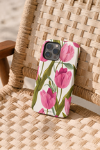 Cloud Skin Case for iPhone 14 to 17 Series| Pink Meadow Print | Premium 3D Hard Shell Cover 1219 Avenue