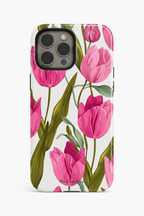 Cloud Skin Case for iPhone 14 to 17 Series| Pink Meadow Print | Premium 3D Hard Shell Cover 1219 Avenue