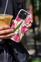 Cloud Skin Case for iPhone 14 to 17 Series| Pink Meadow Print | Premium 3D Hard Shell Cover 1219 Avenue