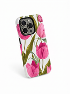 Cloud Skin Case for iPhone 14 to 17 Series| Pink Meadow Print | Premium 3D Hard Shell Cover 1219 Avenue