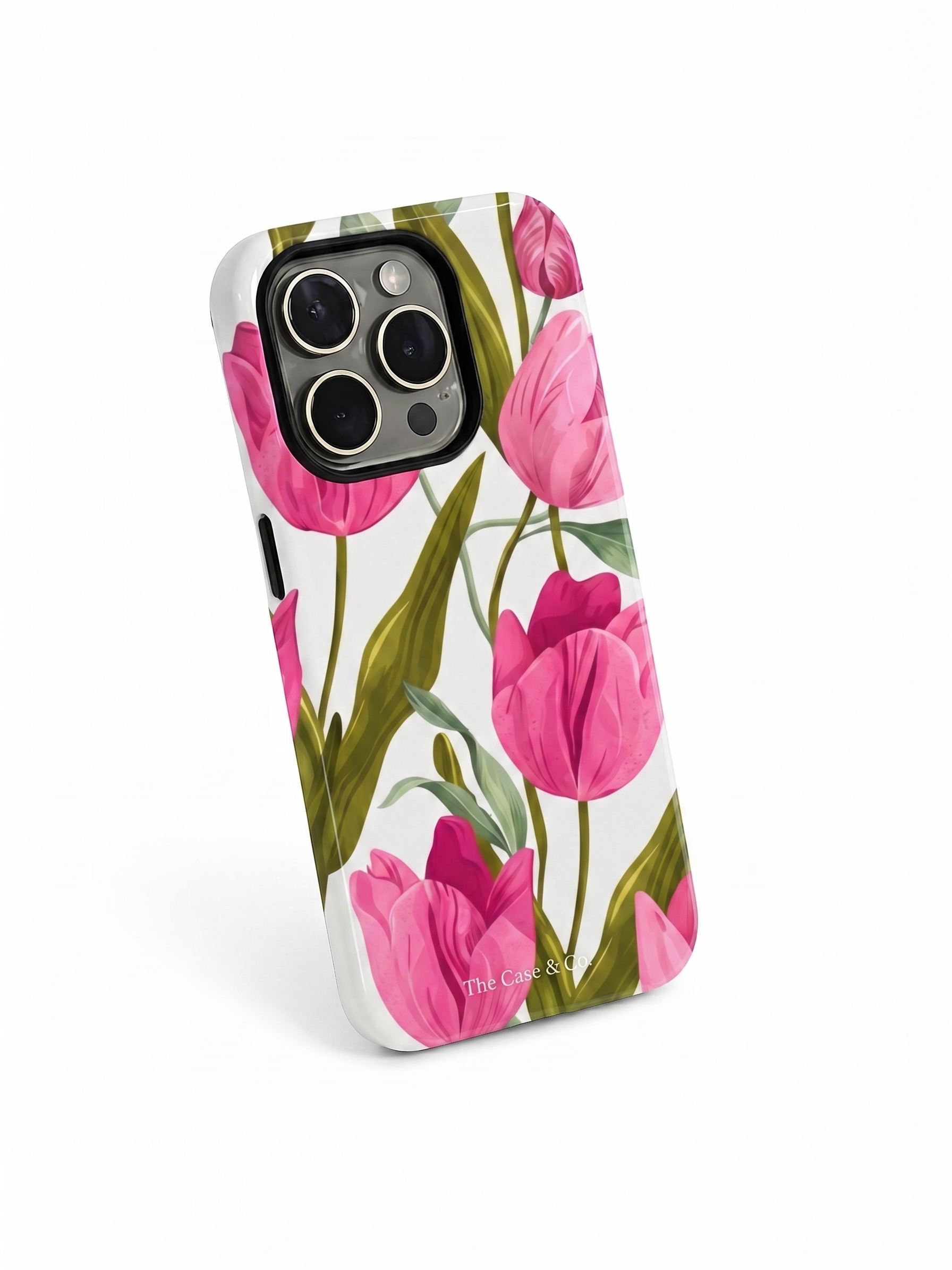 Cloud Skin Case for iPhone 14 to 17 Series| Pink Meadow Print | Premium 3D Hard Shell Cover 1219 Avenue