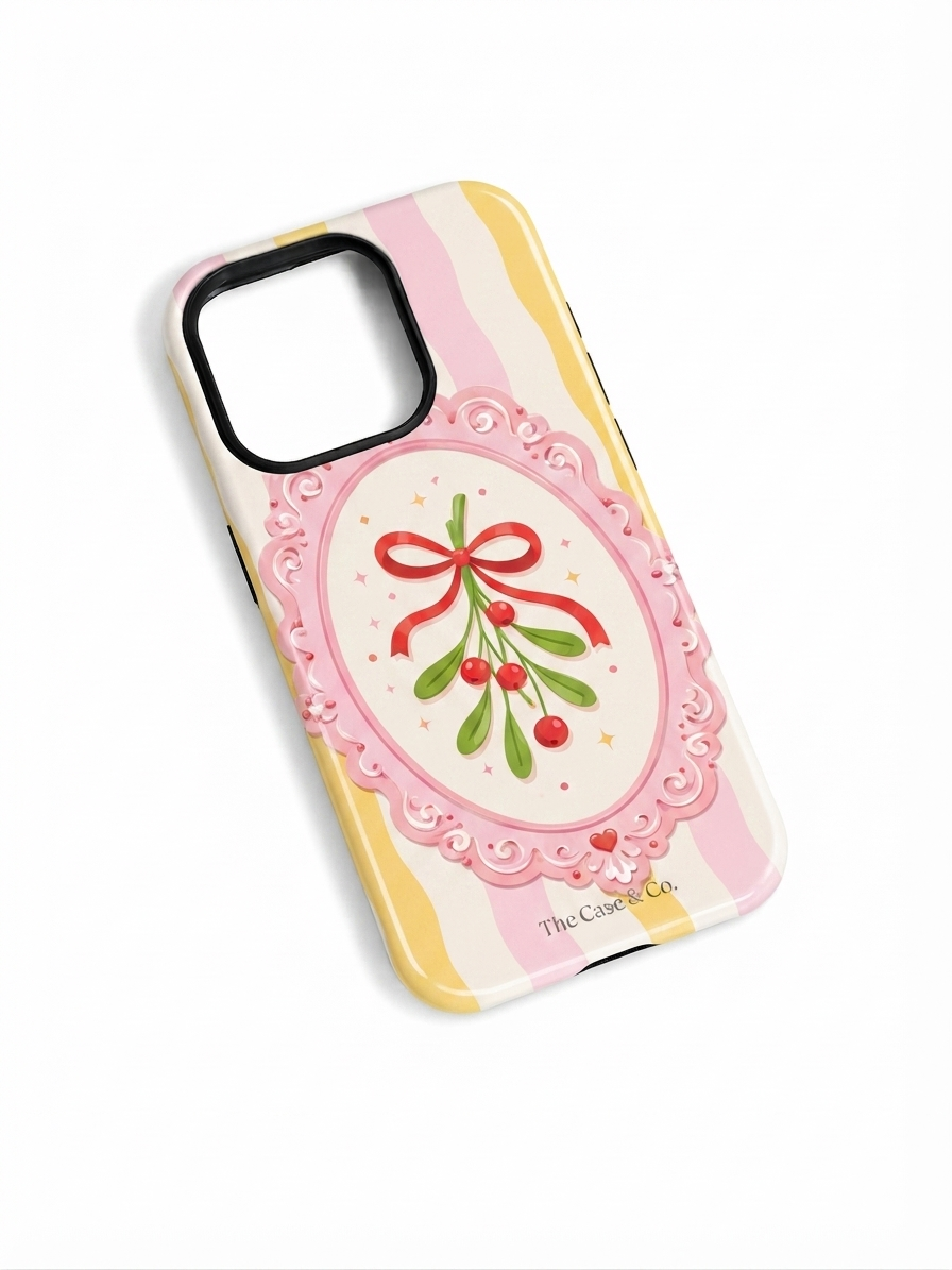 Cloud Skin Case for iPhone 14 to 17 Series| Pink Noel Print | Premium 3D Hard Shell Cover 1219 Avenue