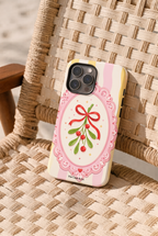 Cloud Skin Case for iPhone 14 to 17 Series| Pink Noel Print | Premium 3D Hard Shell Cover 1219 Avenue