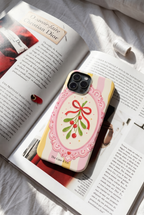Cloud Skin Case for iPhone 14 to 17 Series| Pink Noel Print | Premium 3D Hard Shell Cover 1219 Avenue