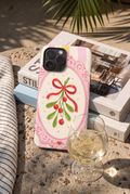 Cloud Skin Case for iPhone 14 to 17 Series| Pink Noel Print | Premium 3D Hard Shell Cover 1219 Avenue