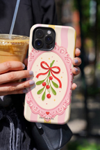 Cloud Skin Case for iPhone 14 to 17 Series| Pink Noel Print | Premium 3D Hard Shell Cover 1219 Avenue