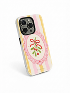 Cloud Skin Case for iPhone 14 to 17 Series| Pink Noel Print | Premium 3D Hard Shell Cover 1219 Avenue