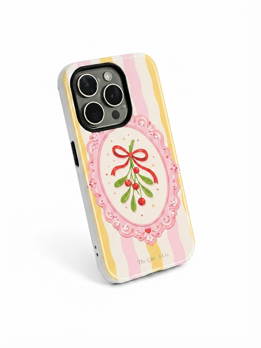 Cloud Skin Case for iPhone 14 to 17 Series| Pink Noel Print | Premium 3D Hard Shell Cover 1219 Avenue
