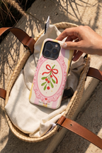 Cloud Skin Case for iPhone 14 to 17 Series| Pink Noel Print | Premium 3D Hard Shell Cover 1219 Avenue