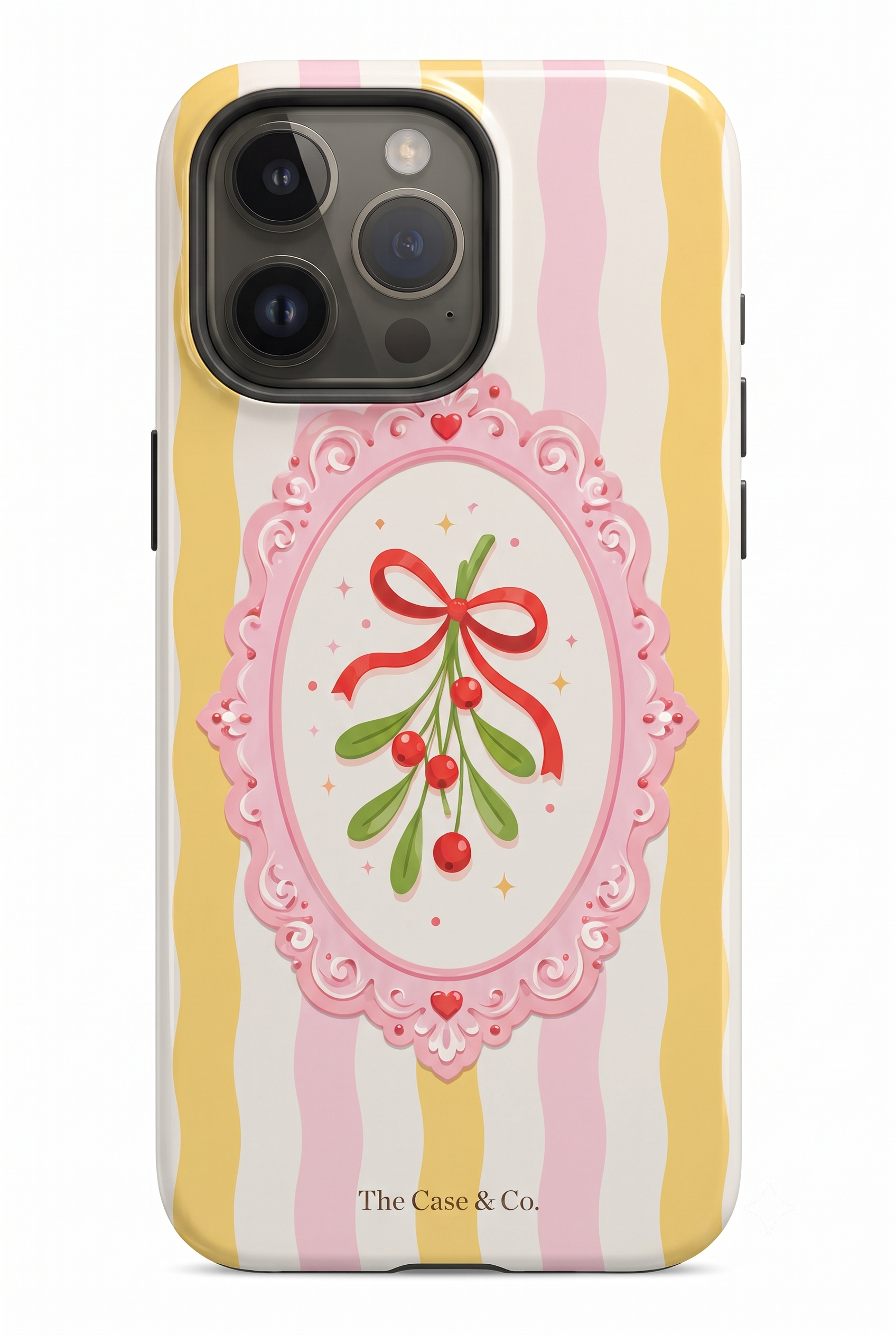 Cloud Skin Case for iPhone 14 to 17 Series| Pink Noel Print | Premium 3D Hard Shell Cover 1219 Avenue