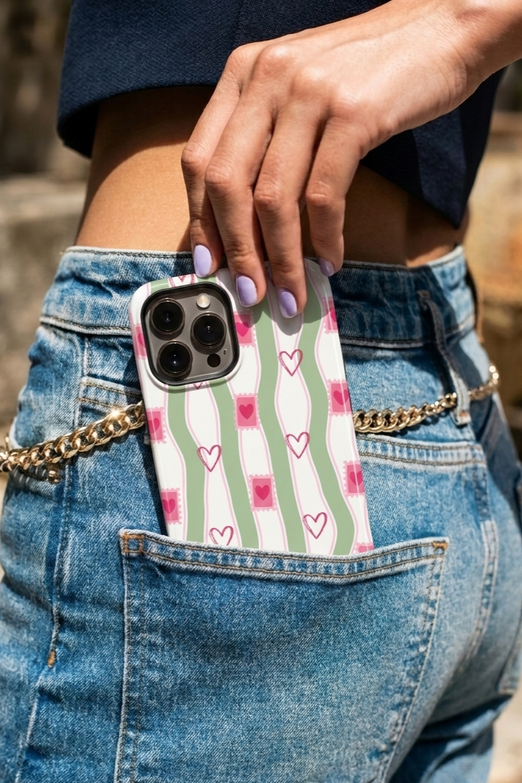 Cloud Skin Case for iPhone 14 to 17 Series| Pink Parcel Print | Premium 3D Hard Shell Cover 1219 Avenue