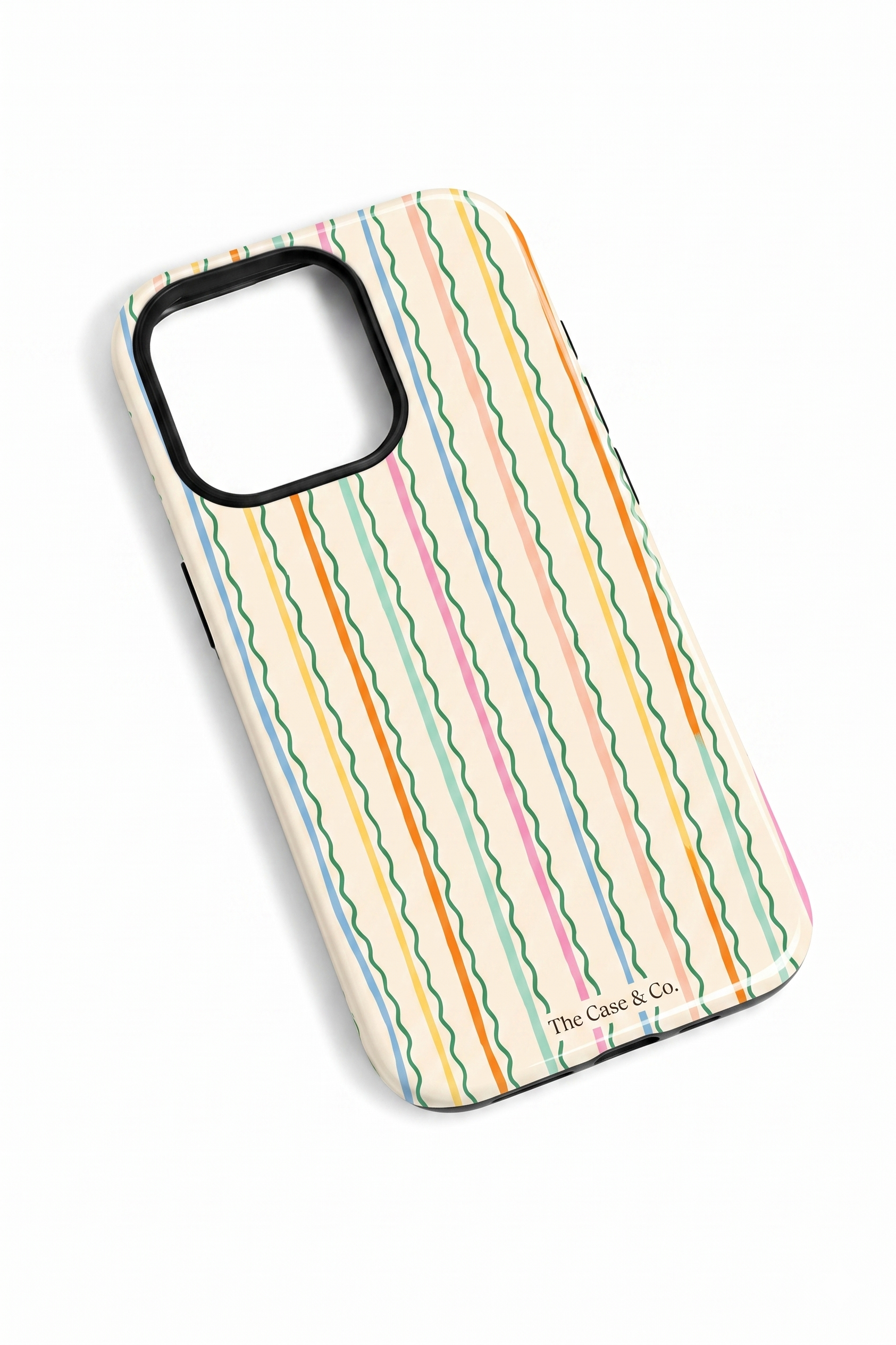 Cloud Skin Case for iPhone 14 to 17 Series| Rainbow Wavelength Print | Premium 3D Hard Shell Cover 1219 Avenue