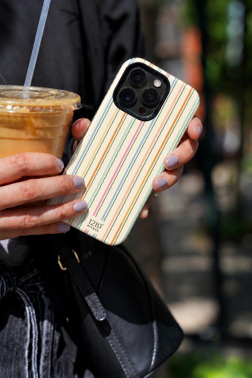 Cloud Skin Case for iPhone 14 to 17 Series| Rainbow Wavelength Print | Premium 3D Hard Shell Cover 1219 Avenue