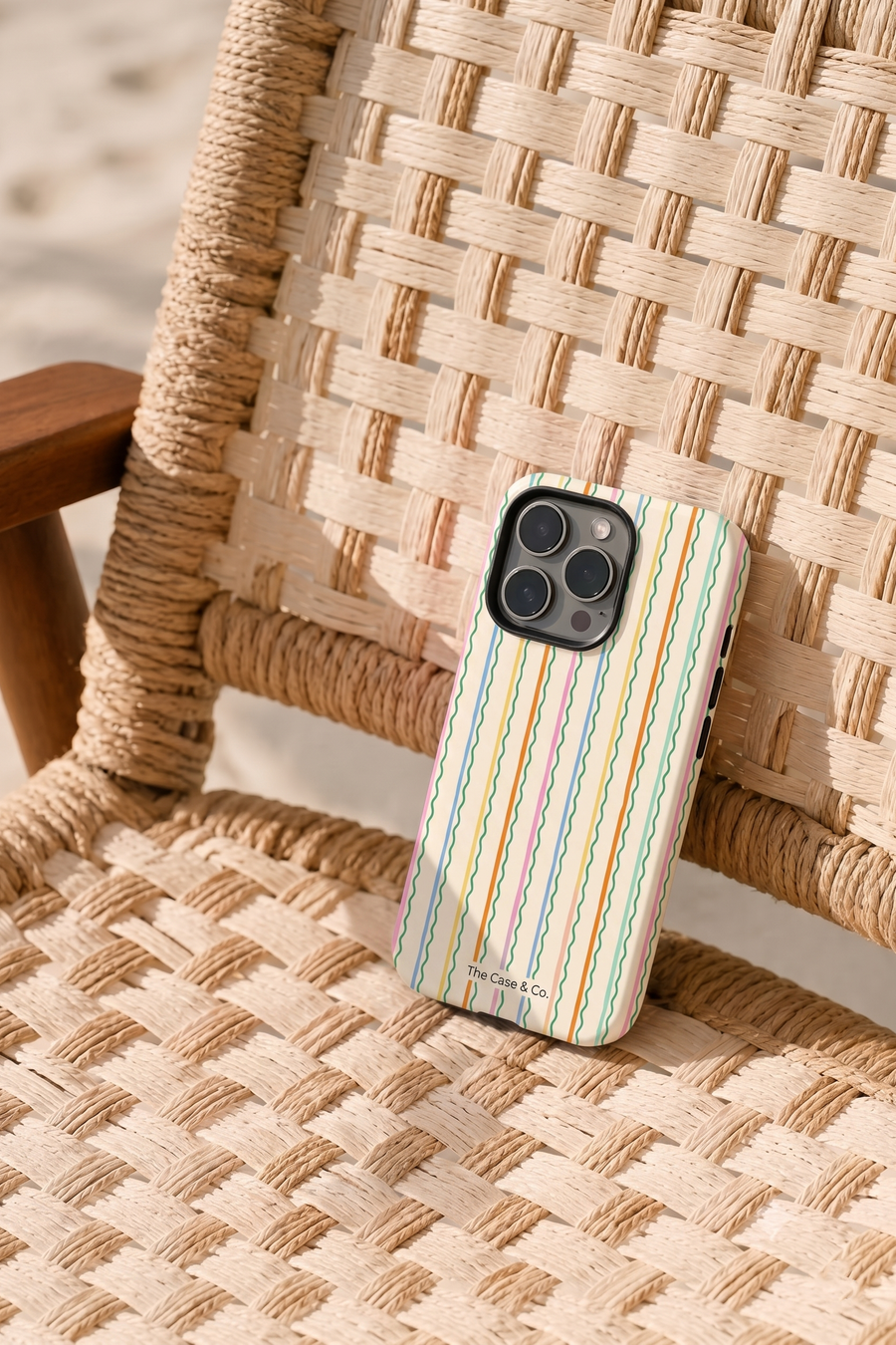 Cloud Skin Case for iPhone 14 to 17 Series| Rainbow Wavelength Print | Premium 3D Hard Shell Cover 1219 Avenue
