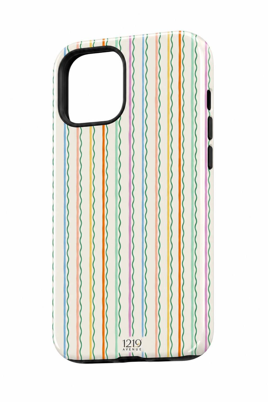 Cloud Skin Case for iPhone 14 to 17 Series| Rainbow Wavelength Print | Premium 3D Hard Shell Cover 1219 Avenue