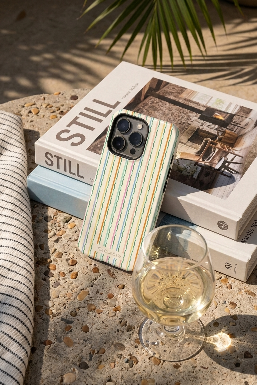 Cloud Skin Case for iPhone 14 to 17 Series| Rainbow Wavelength Print | Premium 3D Hard Shell Cover 1219 Avenue