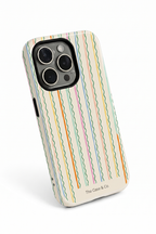 Cloud Skin Case for iPhone 14 to 17 Series| Rainbow Wavelength Print | Premium 3D Hard Shell Cover 1219 Avenue