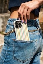 Cloud Skin Case for iPhone 14 to 17 Series| Rainbow Wavelength Print | Premium 3D Hard Shell Cover 1219 Avenue