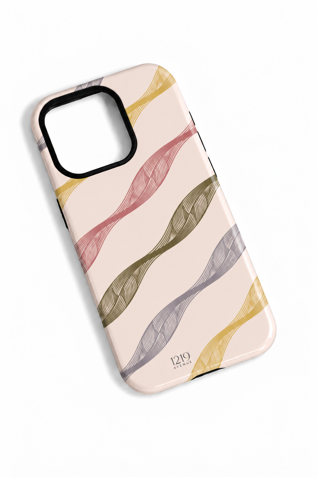 Cloud Skin Case for iPhone 14 to 17 Series| Rhythmic Ribbons Print | Premium 3D Hard Shell Cover 1219 Avenue