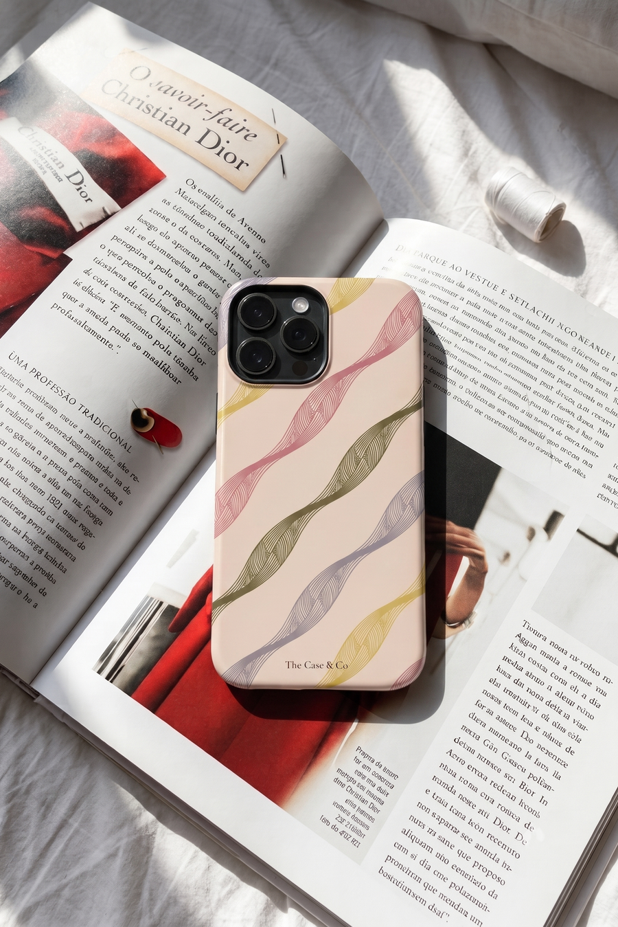 Cloud Skin Case for iPhone 14 to 17 Series| Rhythmic Ribbons Print | Premium 3D Hard Shell Cover 1219 Avenue