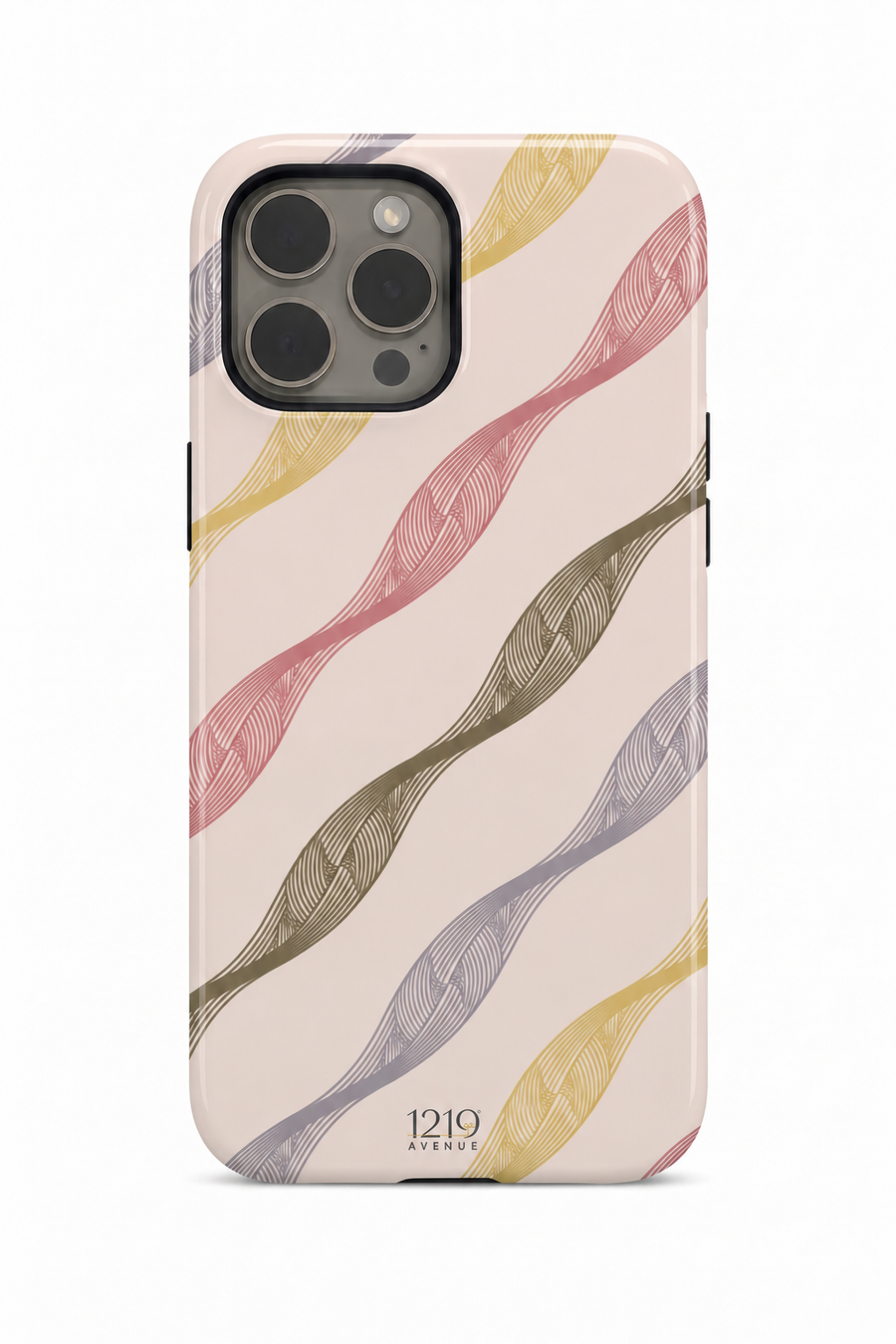 Cloud Skin Case for iPhone 14 to 17 Series| Rhythmic Ribbons Print | Premium 3D Hard Shell Cover 1219 Avenue