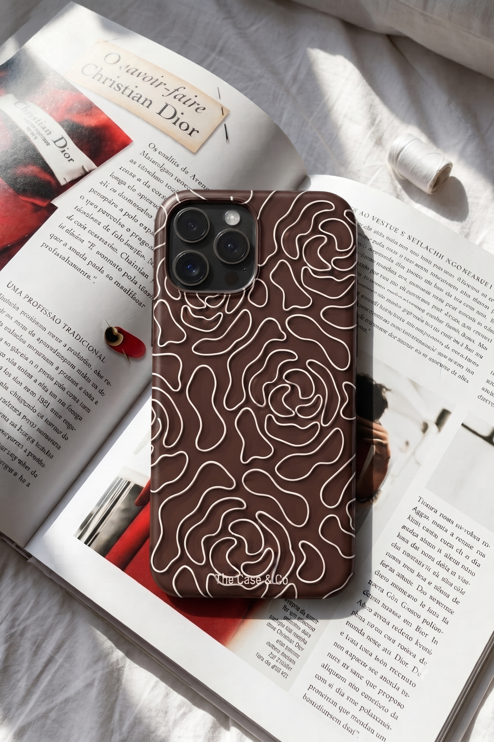 Cloud Skin Case for iPhone 14 to 17 Series| Rose Mosaic Print | Premium 3D Hard Shell Cover 1219 Avenue