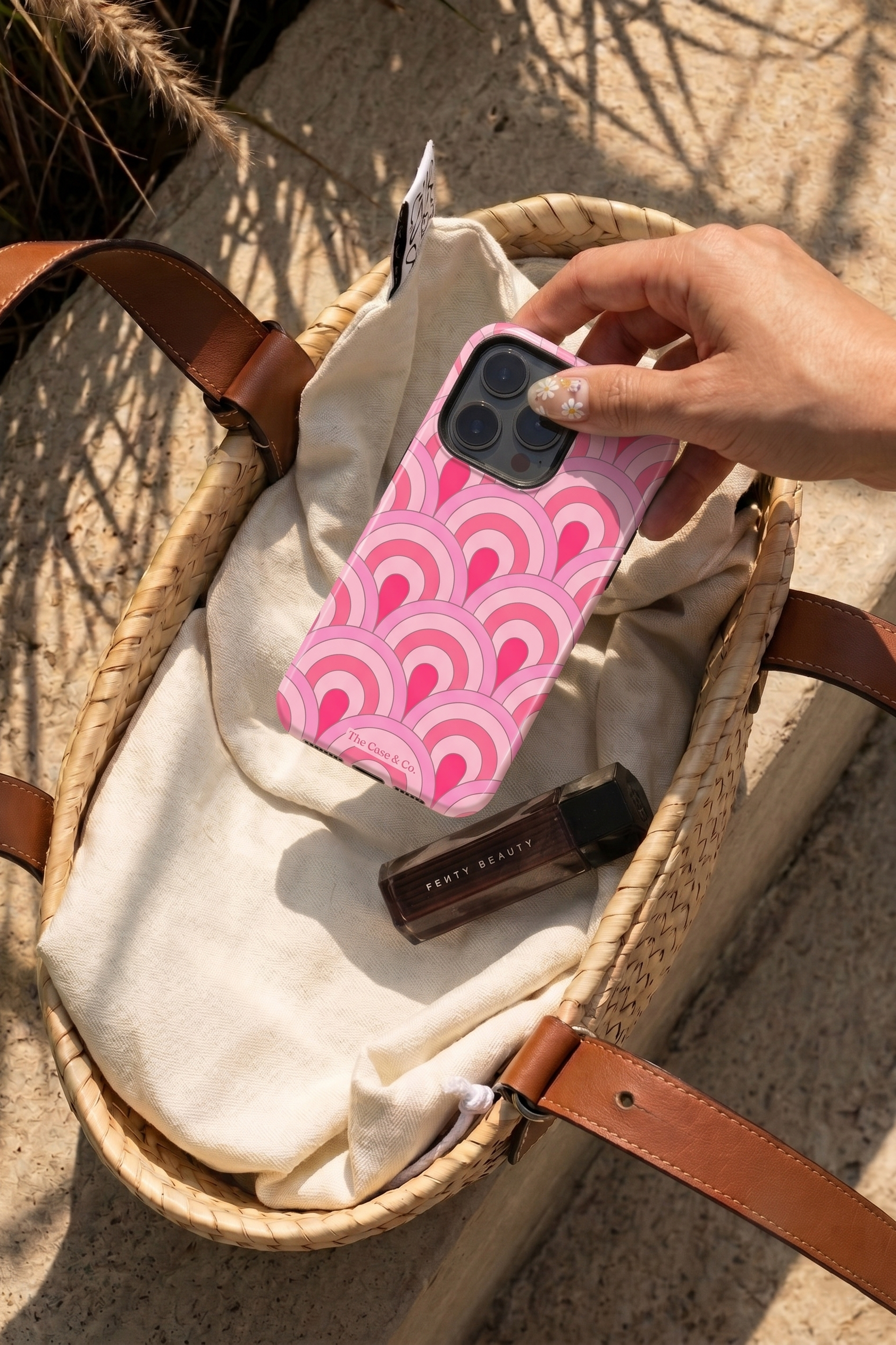 Cloud Skin Case for iPhone 14 to 17 Series| Rosy Arches Print | Premium 3D Hard Shell Cover 1219 Avenue