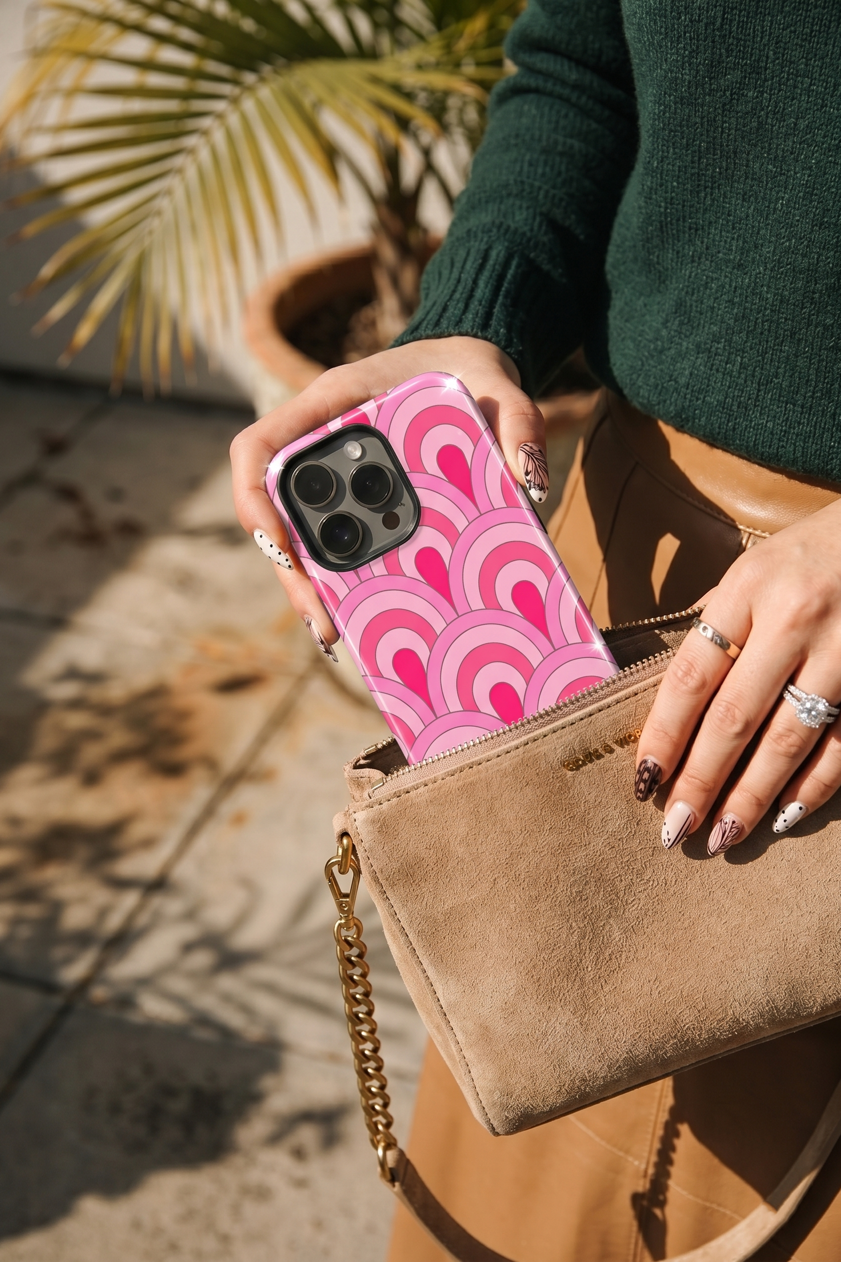 Cloud Skin Case for iPhone 14 to 17 Series| Rosy Arches Print | Premium 3D Hard Shell Cover 1219 Avenue