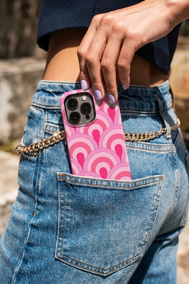 Cloud Skin Case for iPhone 14 to 17 Series| Rosy Arches Print | Premium 3D Hard Shell Cover 1219 Avenue