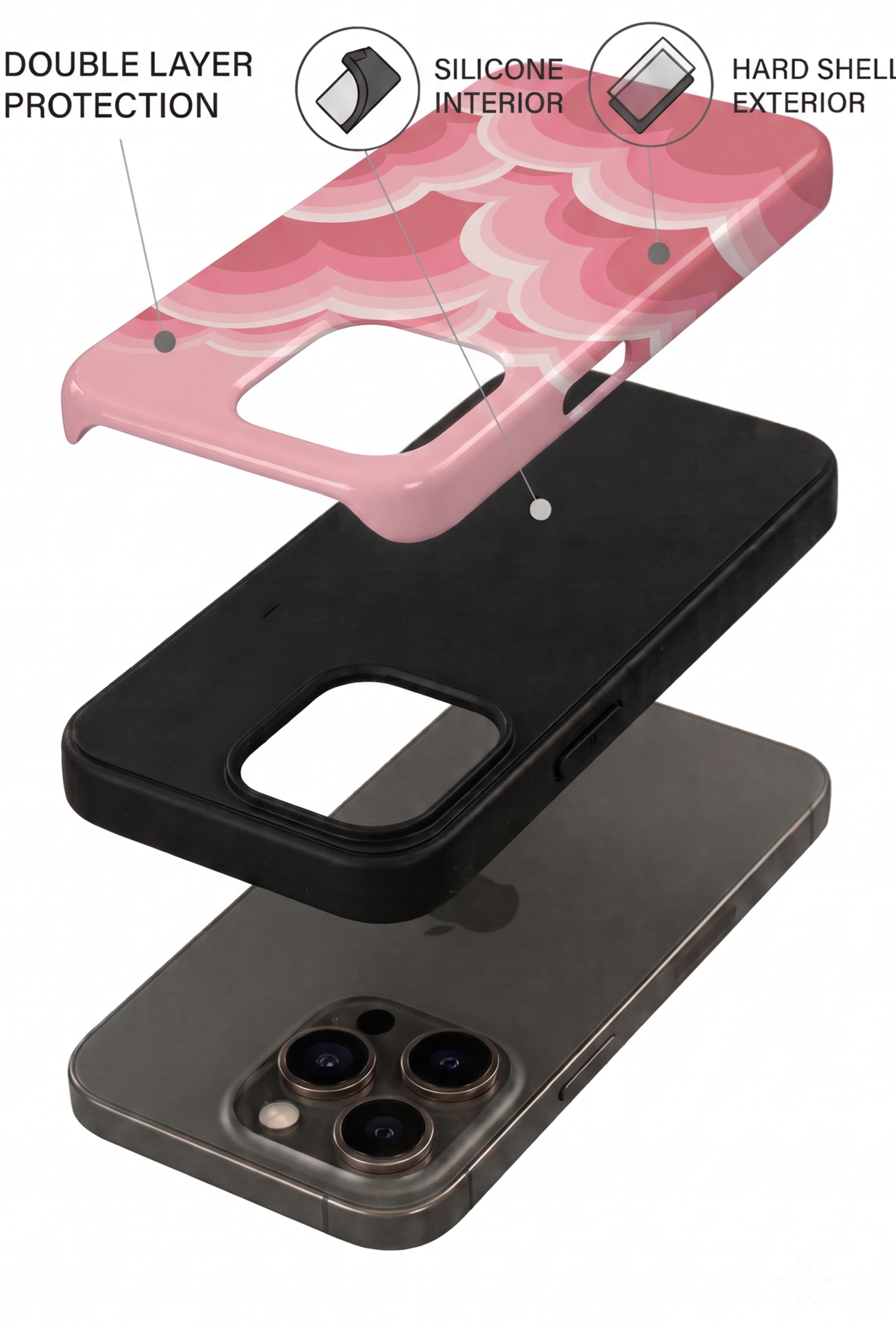 Cloud Skin Case for iPhone 14 to 17 Series| Rosy Dream Print | Premium 3D Hard Shell Cover 1219 Avenue